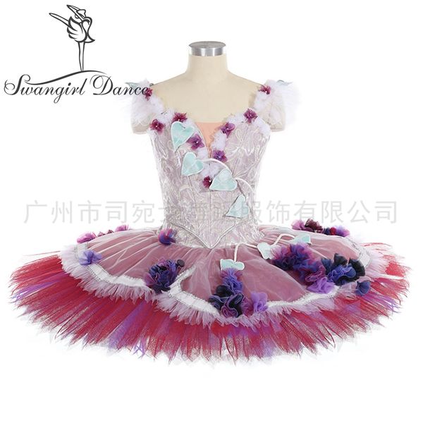 

split handmade professional tutu lilac fairy custom-made performance ballet tutu stage costumes bt9316, Black;red