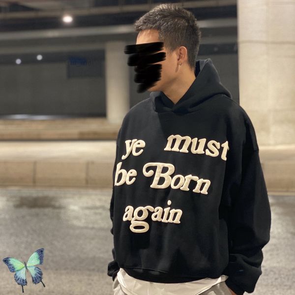 

print fleece foam hoodie sweatshirt fashion clothes, Black