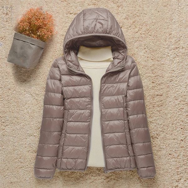 

women thin down jacket white duck down ultralight jackets autumn and winter warm coats portable outwear 220801, Black