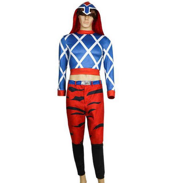 

cosplay golden wind guido mista cosplay come l220714, Black;red