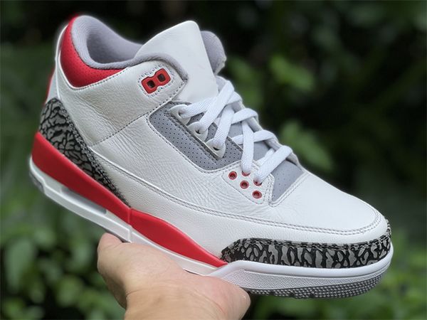 

basketball shoes white fire red black jumpman 3 3s man og real leather sneakers dn3707-160