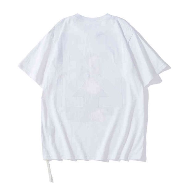 

2022 summer off casual loose figure print fashion men's and women's short sleeve t-shirtxuyl, White;black