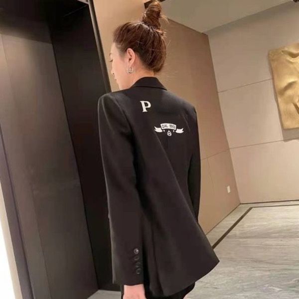 

designer jacket tide brand men's short jacket classic letter triangle label lapel embroidered coat men's women's long sleeve, Black;brown