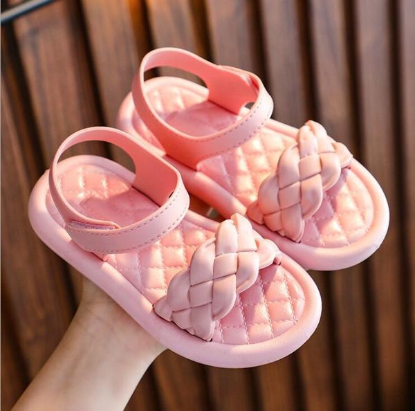 

summer girls boys sandals princess shoes little student open toe non slip beach 220525, Black;red