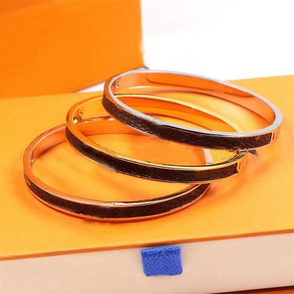 

classic star flower titanium steel leather bracelet luxury jewelry oval arc women's fashion buckle versatile bracelet jewelry239p, Golden;silver