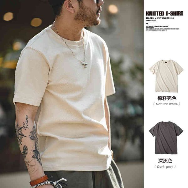 

men's t-shirts madden tooling cotton seed shell fabric short sleeve pure breathable simple half round neck t-shirt men's fashion s, White;black