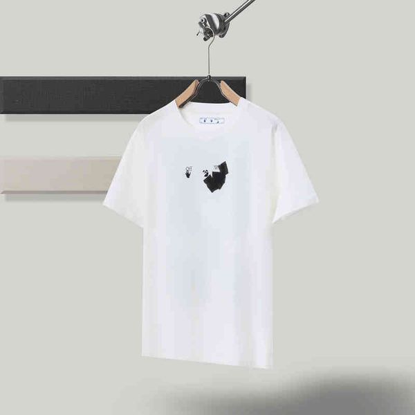 

new fashion trend brand short sleeve wholesale off print arrow graffiti casual t-shirt and women's loose cotton, White;black