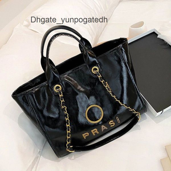 

classic luxury women's handbags beach bags designers ch metal letter badge tote evening bag small mini body leather handbag large femal