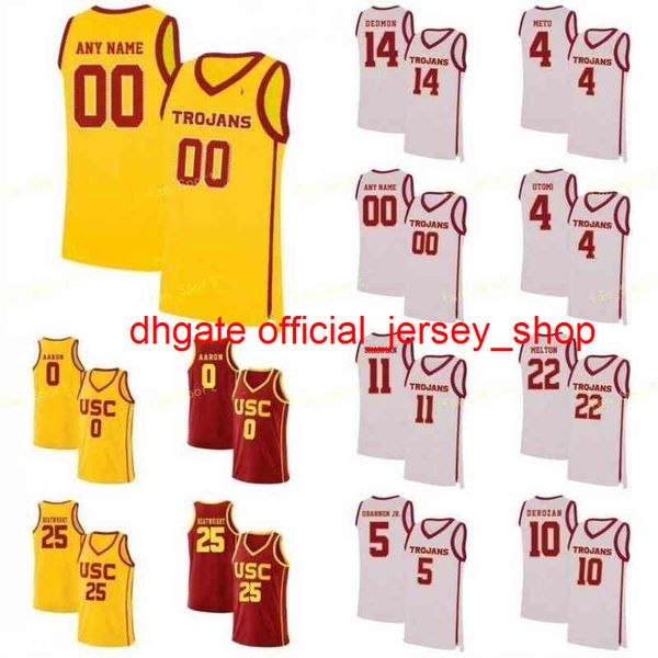 

ncaa stitched college custom jersey usc trojans basketball jersey 21 onyeka okongwu 22 drake london 23 max agbonkpolo 24 brian scabrine cust, Gray