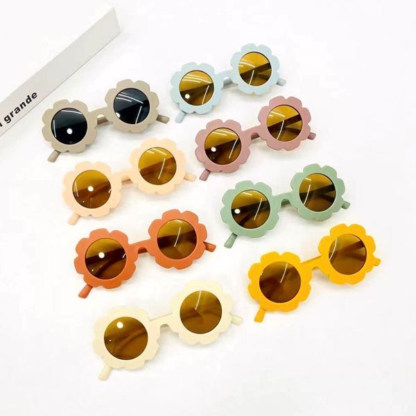 

vintage cute kids girl sunglasses sunblock child sun glasses round flower baby children uv400 sunglass girls boys fashion glasses, Blue