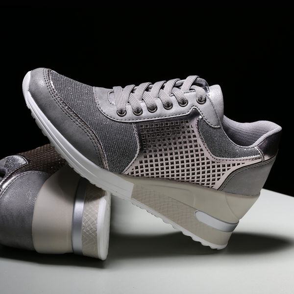 

baltrop summer new boots edition increased girls student sequins hollow and airpermeable ins super fire women shoes y200115, Black