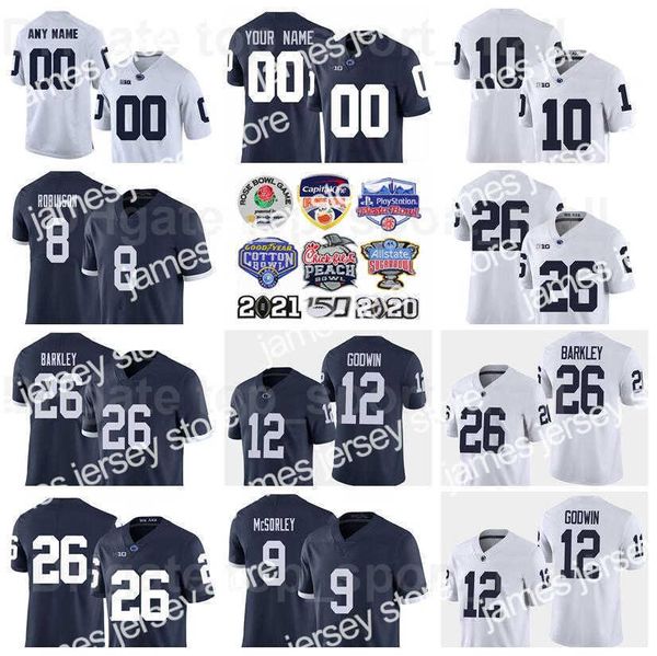 Yeni NCAA Koleji PSU Futbol 26 Saquon Barkley Jersey Penn State Nittany 9 Trace McSorley 8 Allen Robinson 12 Chris Godwin 10 Bobby Engram 5