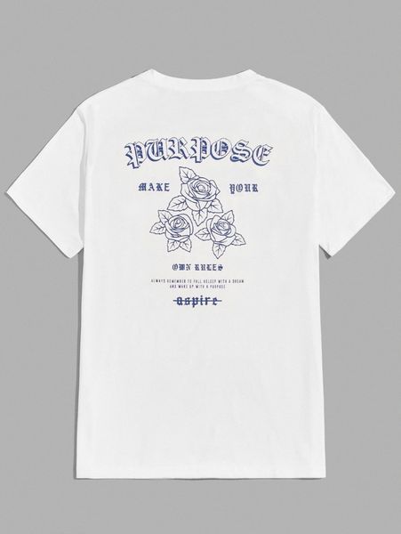 

romwe guys letter oversized tee s2uq#, White;black