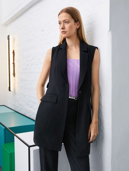 

motf premium single breasted longline waistcoat q642#, White