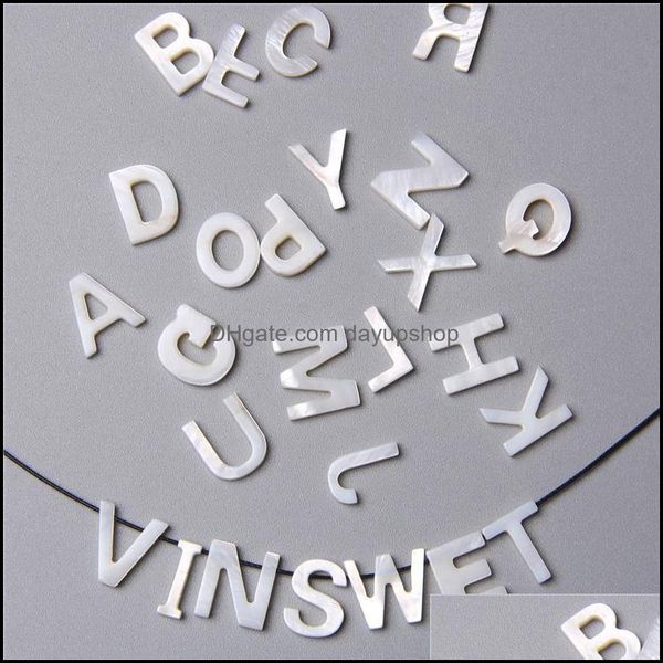 

other loose beads jewelry natural 26 capital letter white mother of pearl shell seashell charm for making necklace dhov1