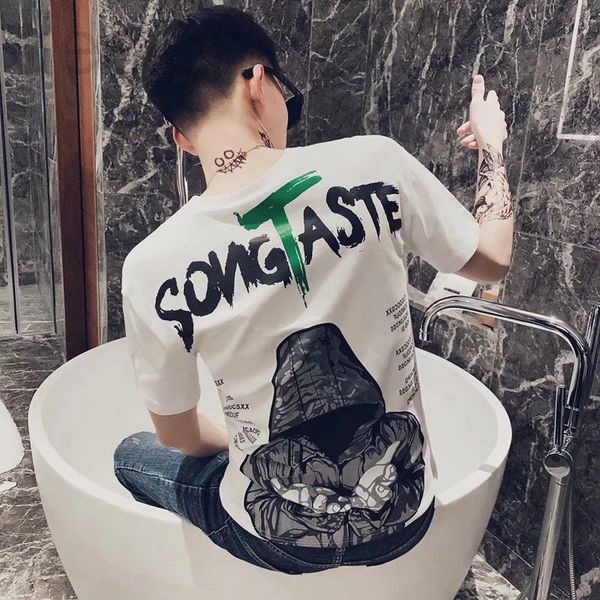 

men's t-shirts designer 2022 new short sleeved t-shirt men's fashion brand ins white half upper garment summer trend t-shirt b4a0, White;black