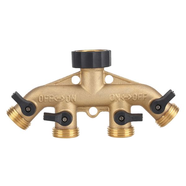 

3/4 inch brass 4 way hose pipe nozzle tap connectors watering equipments for garden irrigation european thread 3/4