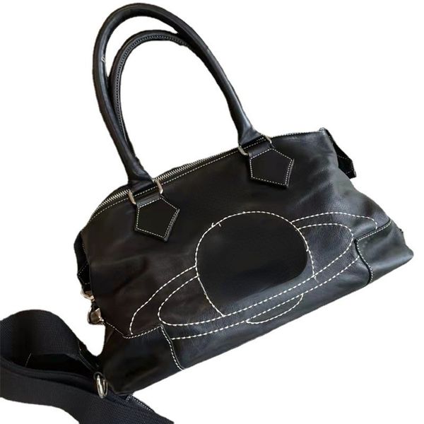 

classic saturn embroidered handbag portable large capacity shoulder bags ins retro tote bag punk style oblique designer bag tide brand vivi