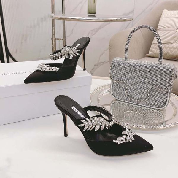 

summer new style sandal shoes pointed bow tie cross strap satin french minority covered head high heel sandals women025, Black