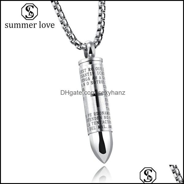 

pendant necklaces pendants jewelry stainless steel necklace for men creative religion engraved cross lord b dhxjt, Silver