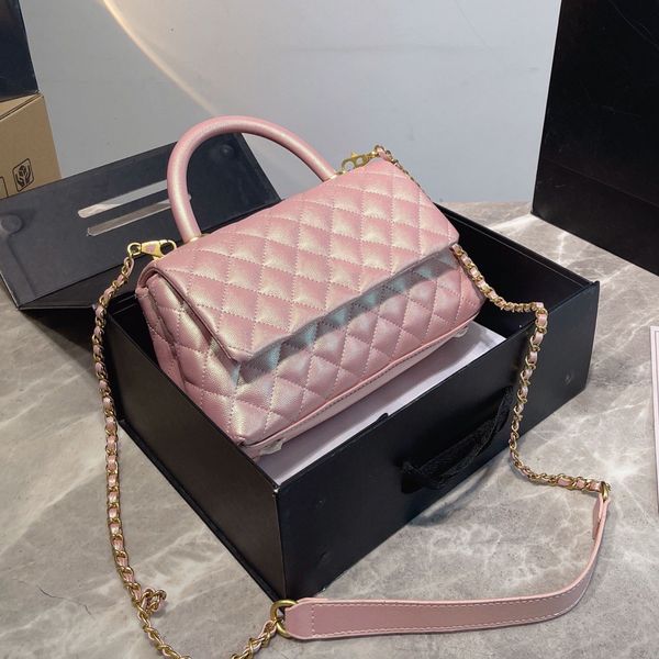 

classic handle tote bag mini bag calfskin premium caviar leather quilted plaid weave chain flap makeup luxury designer womens outdoor clutch
