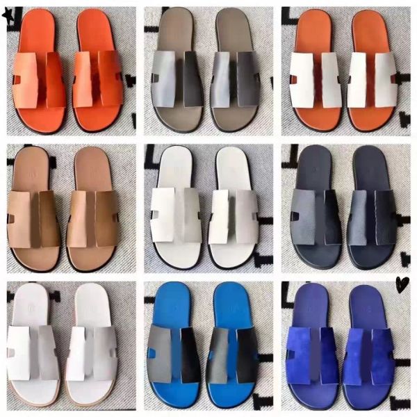 

sandales cuir luxury designer slides oran sandals slippers summer sandal flat flip flop crocodile skin slide genuine leather slipper with bo, Black