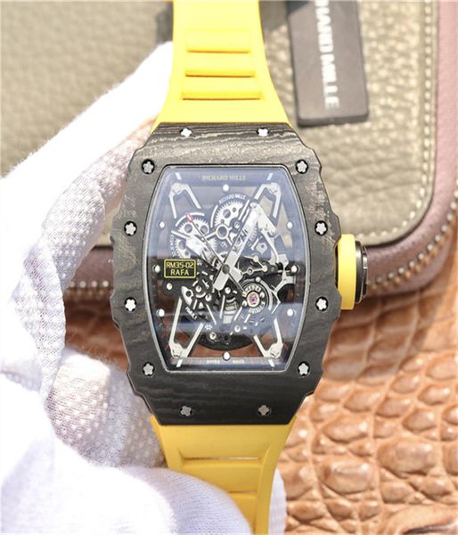 

men watches carbon fiber case automatic timing movement watches waterproof sapphire glass luminous function007, Slivery;brown