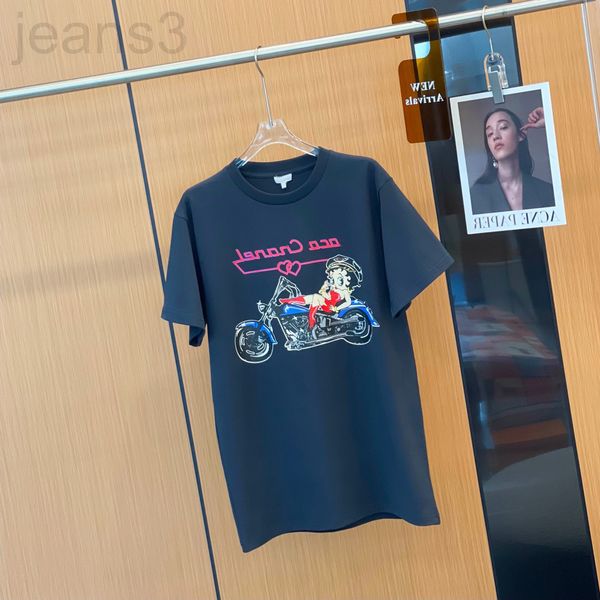 

women's t-shirt designer luojia 22ss brand cartoon letter locomotive betty meichao printing net red short sleeve t-shirt casual men&#03, White