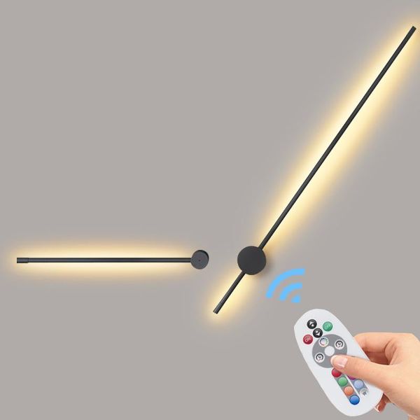 Wandlampe LED Long Light Decor für Zuhause mit Fernbedienung Nordisch minimalistisch Wohnzimmer Hintergrund Lampen -Nacht -Lampewall