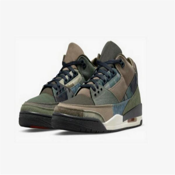 

2021 new 3 retro army green men basketball shoes 3s iii se patchwork camo mens sports sneakers260p, Black
