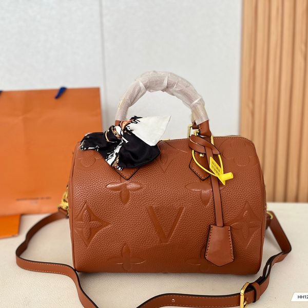 

22fw women totes bags speedy bandouliere leather embossed classic flower handbag luxurys designers shouder crossbody bag messenger ladies tr
