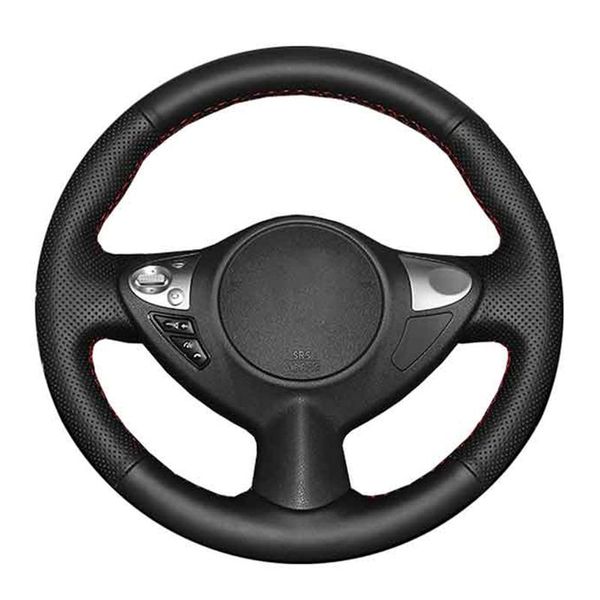 Tamas de volante Tampa de carro personalizado para Infiniti FX FX35 FX37 FX50 Juke Maxima Sentra Black Leather BraidSteering CoversSteering