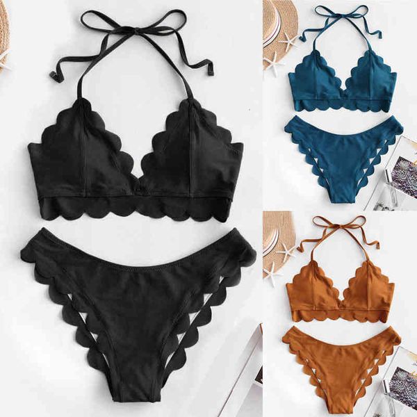 

solid color bikini swimsuit fashion split classic, White;black