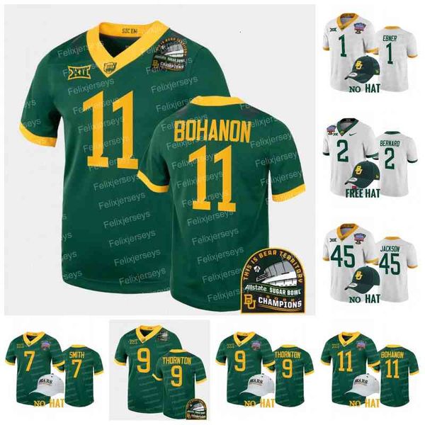 

baylor bears 2022 sugar bowl champions cfp jersey 11 gerry bohanon 7 abram smith 9 tyquan thornton 2 terrel bernard 45 bryson jackson jt, Black