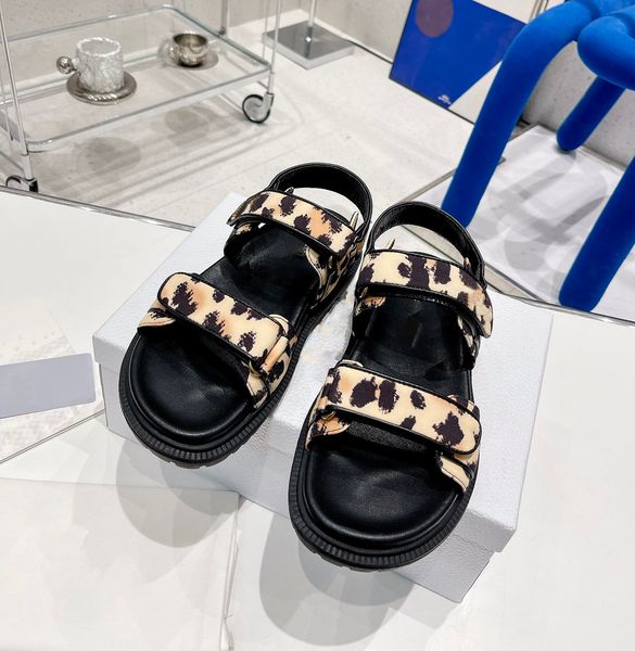 

2022 new designer summer casual velcro sandals leopard print series euro35-40 us 4-9, Black