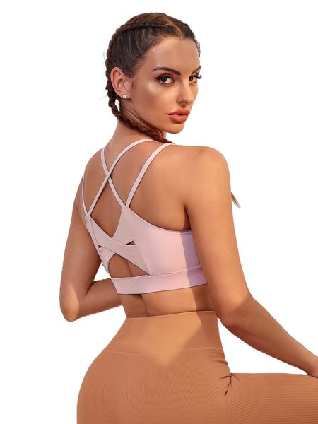 

high support crisscross sports bra p23a#, Gray