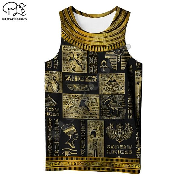 PLstar Cosmos Horus Dio egiziano Occhio d'Egitto Faraone Anubis faccia Simbolo 3DPrint Maglia estiva unisex/Canotta Uomo Donna s-7 220426