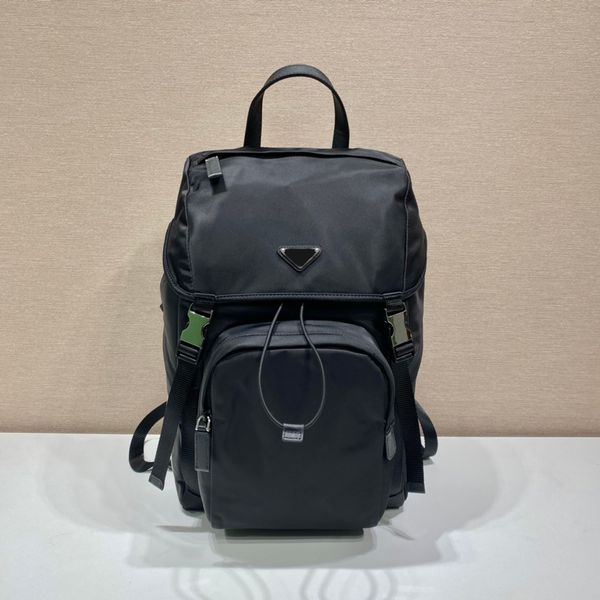 

men's 2vz135 backpack re-nylon saffiano leather three stripes cowhide pattern