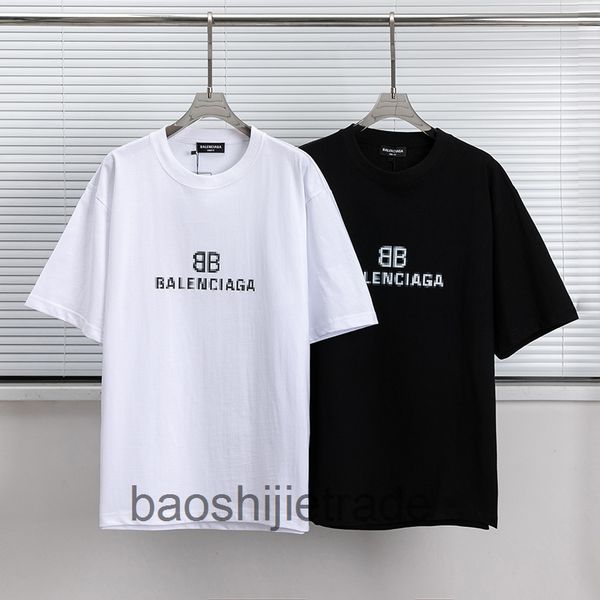 

designer bal t shirt 2022 new spring and summer paris fashion brand b family casual loose letter printed t-shirt all cotton fashion, White;black