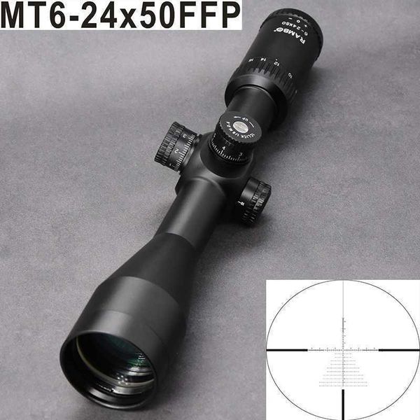 

tactical turret mt 6-24x50 ffp first focal plane rifle optics scope 30mm ring 1/8 moa hunting shooting riflescope