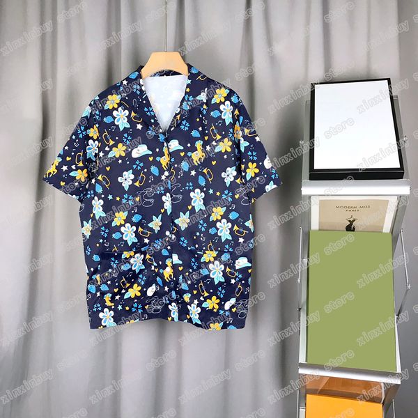 

22ss women designers t shirt tee floral print short sleeve man crew neck cotton streetwear black white xinxinbuy -2xl