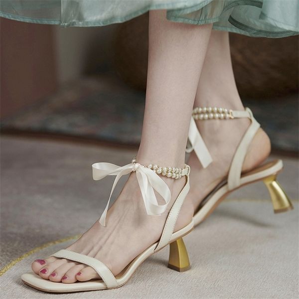 

sandal musim panas wanita tali pergelangan kaki merek baru sepatu modis hak tinggi tipis gladiator pompa gaun 220611, Black