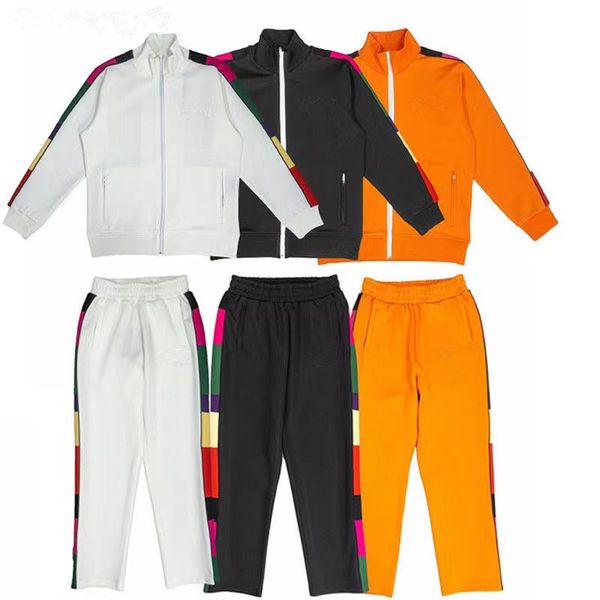 

mens womens tracksuits sweatshirts suits men track sweat suit coats man designers white striped side, Gray