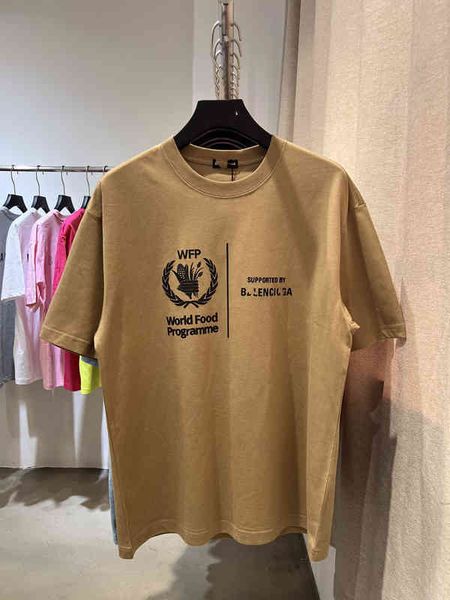 

8tbo 2022 paris b home high version alphabet tide brand regular weaving and dyeing front printed short sleeve loose men's and women&#03, White;black