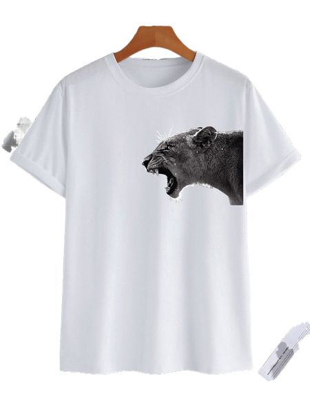 

men animal print tee l5bq#, White;black
