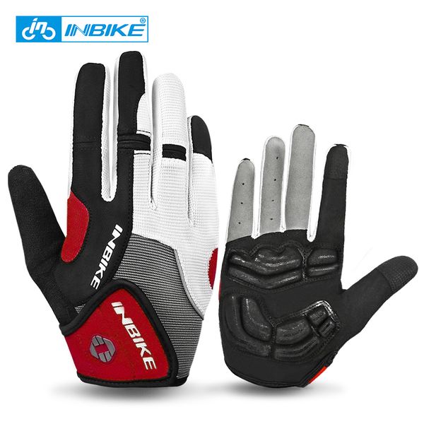 

inbike sport gloves shockproof cycling touch screen riding mtb bike glove motorcycle winter autumn woman men cloth if239 220812, Blue;gray