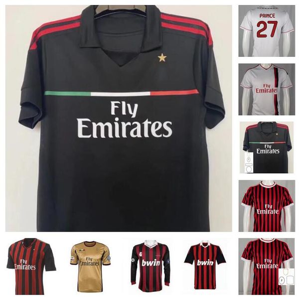 

2009 2010 2011 2012 13 2014 retro milan soccer jersey maldini beckham ronaldinho inzaghi kaka nesta ibrahimovic pato t.silva 09 10 11 12 13, Black;yellow