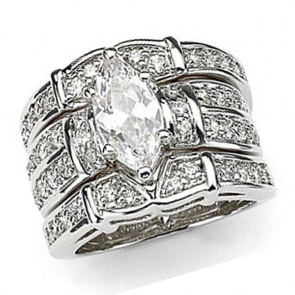 Cluster Ringe Mode 925 Sterling Silber Cocktail Hochzeit für Frauen Luxus Marquise Cut Diamant Finger handgemachte Edelstein SchmuckCluster