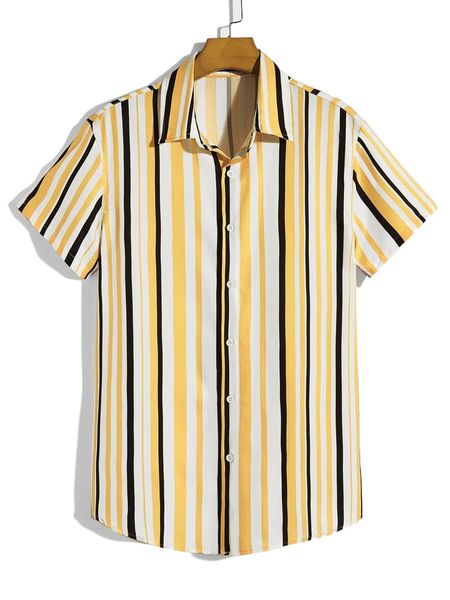 

men striped single breasted shirt i8wf#, White;black