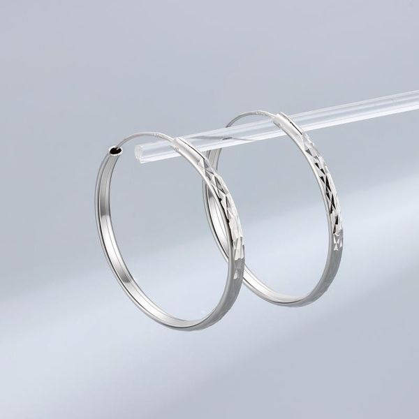 

hoop & huggie vintage dainty 925 sterling silver big style circle earrings jewelry for gift, Golden;silver